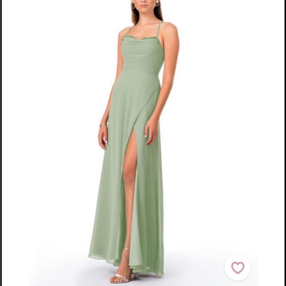 LIGHT SAGE GREEN BRIDESMAID DRESS- Azazie Nadine